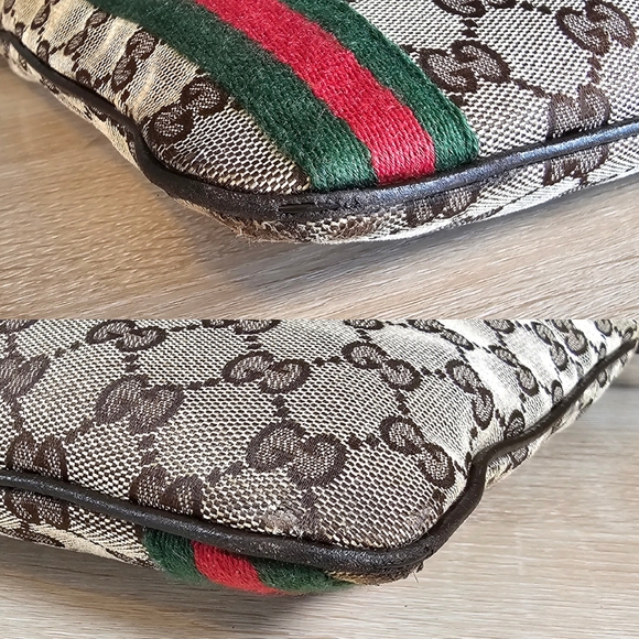 Authentic GUCCI Monogram GG Web Sherry Line Crossbody - Picture 5 of 13